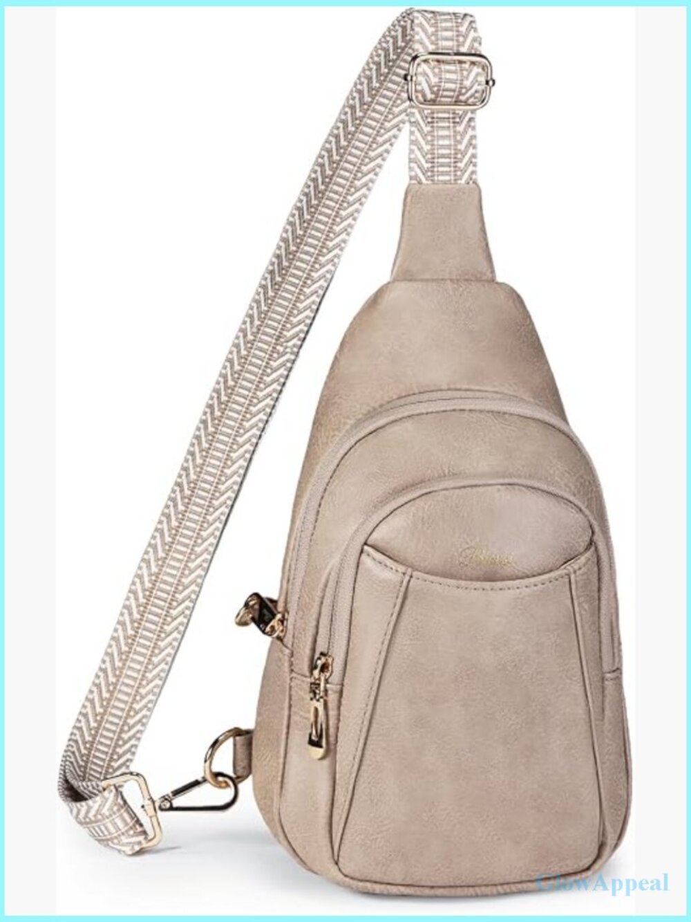 Anti Theft Crossbody Bag with Zipper Lock RFID Blocking Vegan Leather Sling